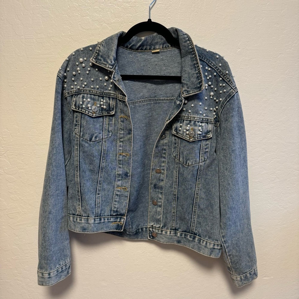 Pearl Studded Denim Jacket